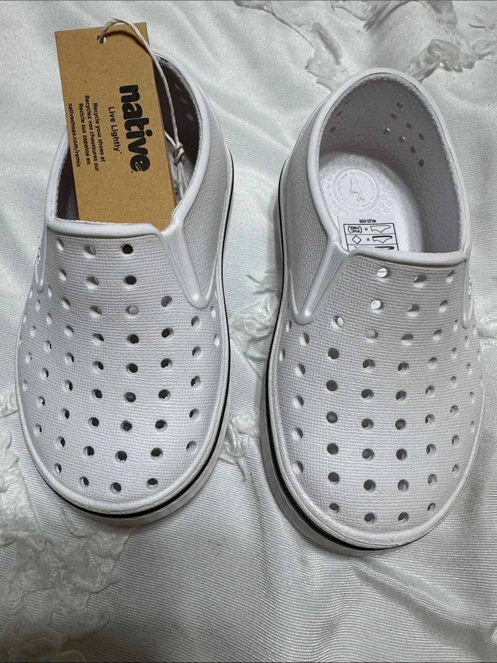 Native Kids White Perforated Slip-On Water Shoes